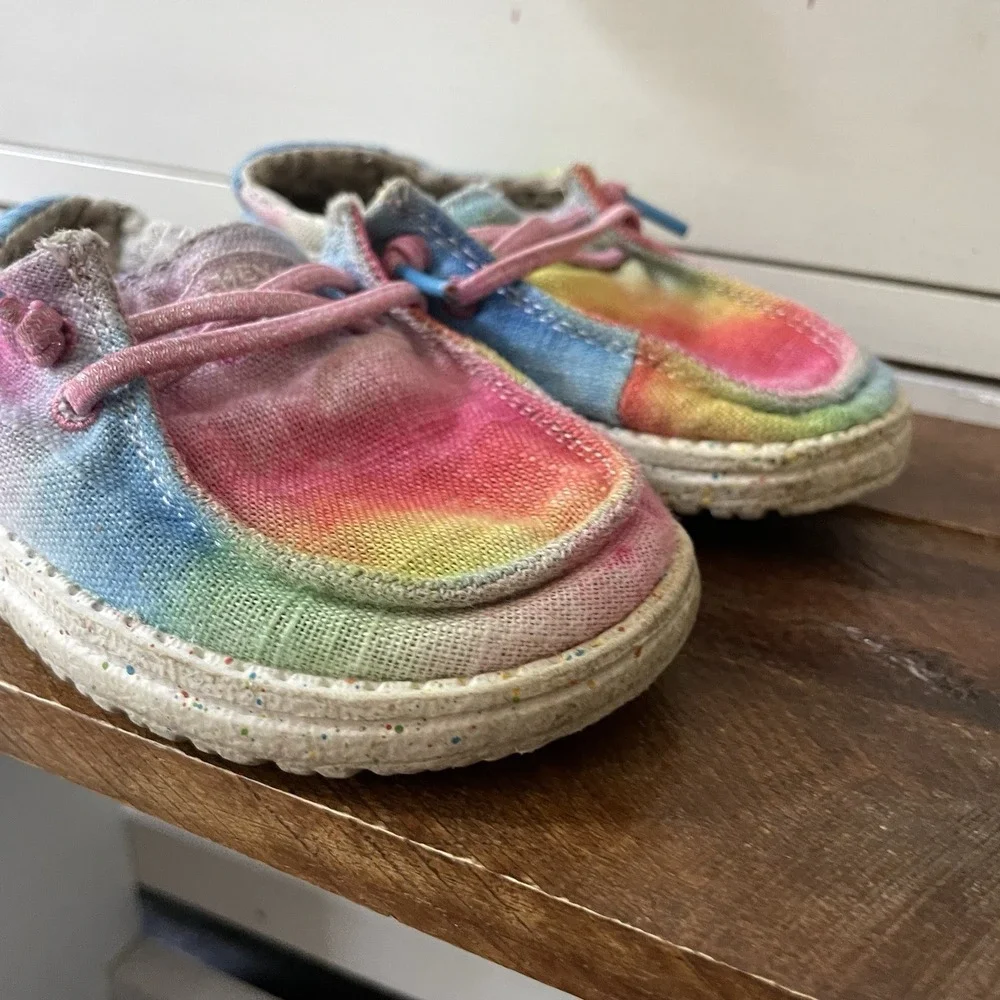 Hey‎ Dude Wendy Dreamer Magic Rainbow Unicorn Tie Dye Shoes Youth 9 Girls School